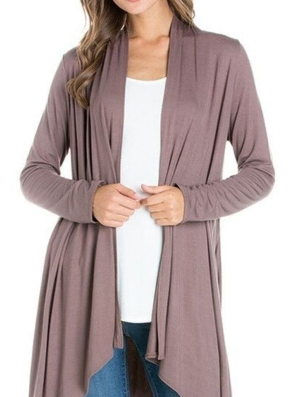 TRÏBE Long Sleeve Open Front Brown Cardigan Cover Up Size Small NWT